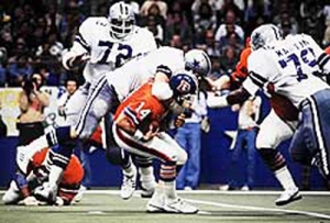 A rare occurence when someone else beat Harvey and Too-Tall to the quarterback.